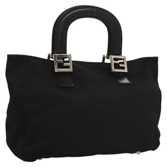 FENDI Hand Bag Nylon Black Silver - Picture 1 of 12